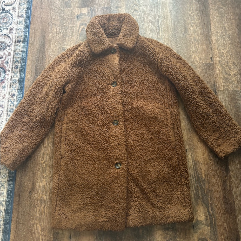 Uniqlo Women's Chocolate Colored Teddy Jacket